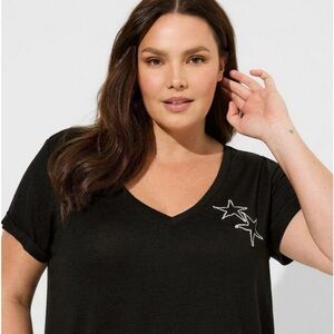 Torrid Black Pajama Top w/ White Star